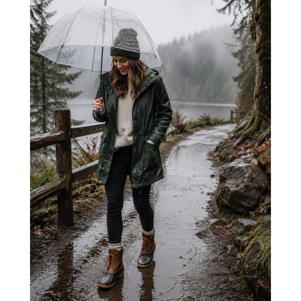 Sperry Women's Saltwater Duck Boots Brown Leather Waterproof Rain Size 9 M